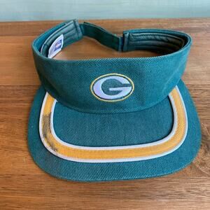 Vintage Green Bay Packers Visor Hat Logo Football Sports Weathered